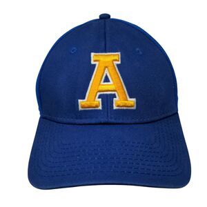 Letter A Bobcats Fitted Hat Blue M/L Embroidered Dome A-Flex 6 Panel